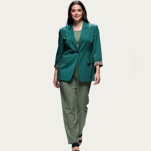 Emerald Green Single-Button Blazer